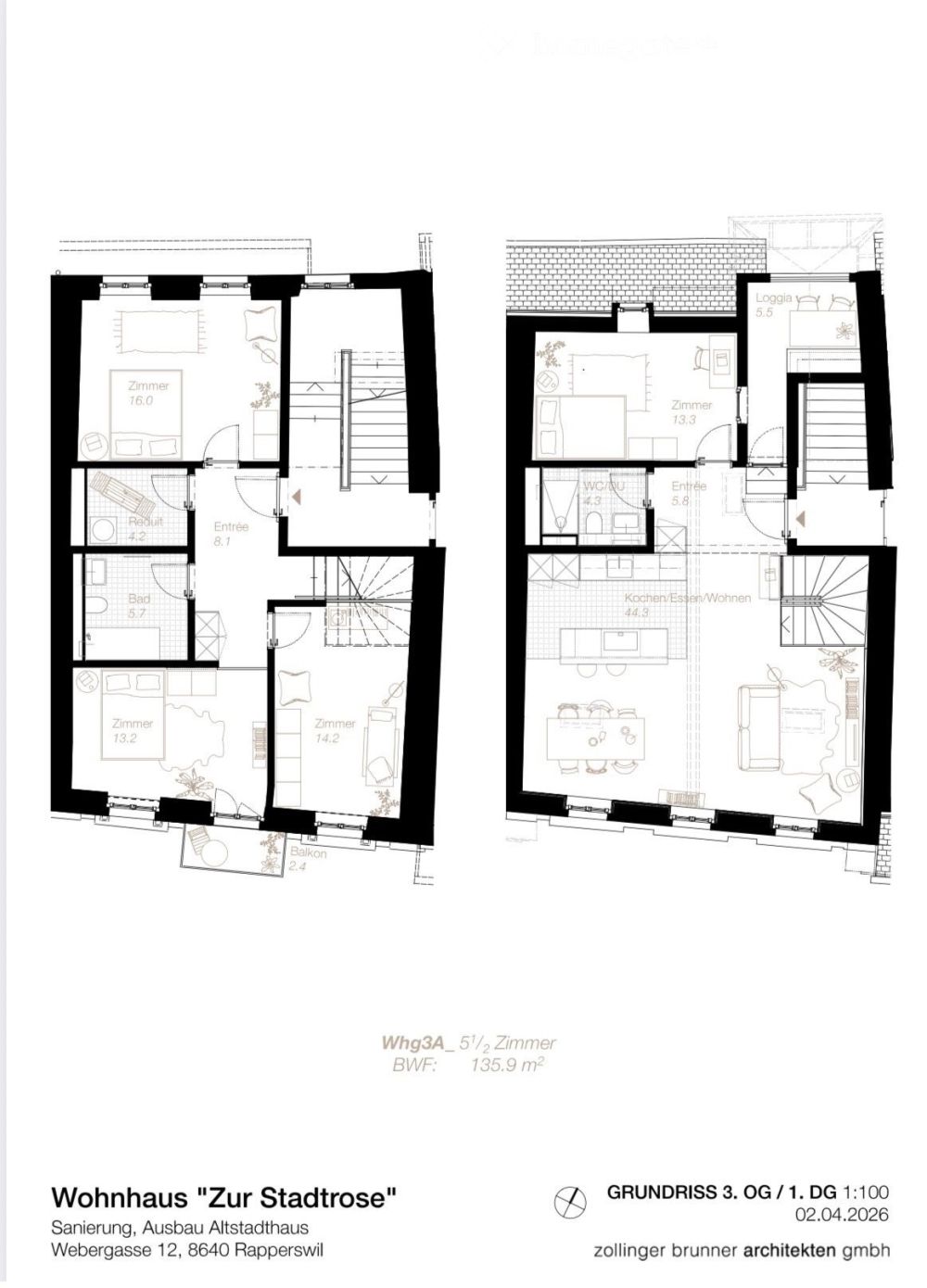 Frischsanierte 5.5 Zimmer-Maisonnette Wohnung im Herzen der Altstadt Rapperswil - Bild 2