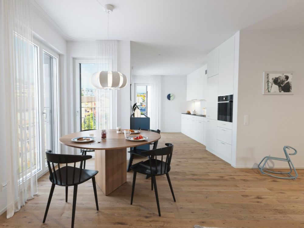 Erstvermietung KESSLERPLATZ  Urbanes Wohnen in der Stadt Schlieren - Essbereich