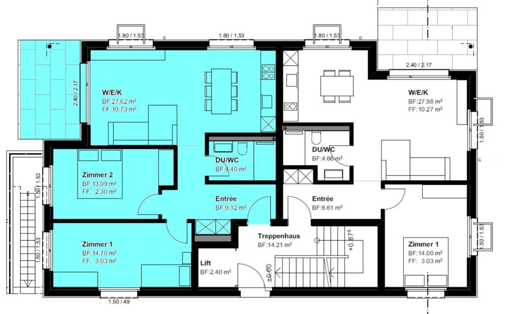 Moderne Erdgeschosswohnung an zentraler Lage  Nähe Bahnhof - Grundrissplan