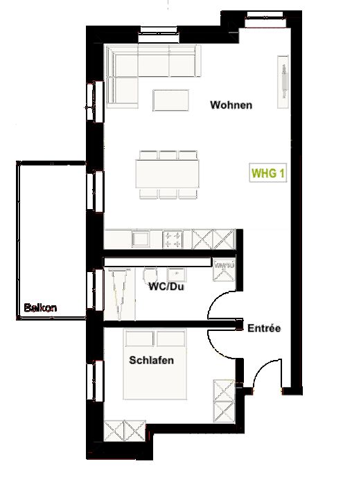Moderne 2-Zimmer-Wohnung mit grossem Balkon - Bild 5