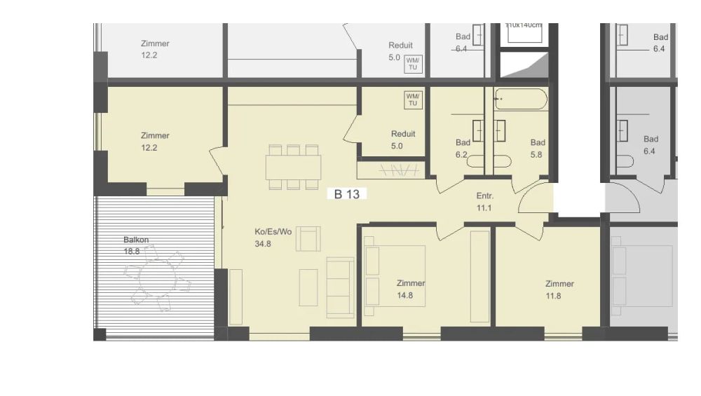 Erstvermietung Talberg-Park: 4.5-Zimmer-Wohnung mit Balkon (B13, 3. OG) - Bild 8