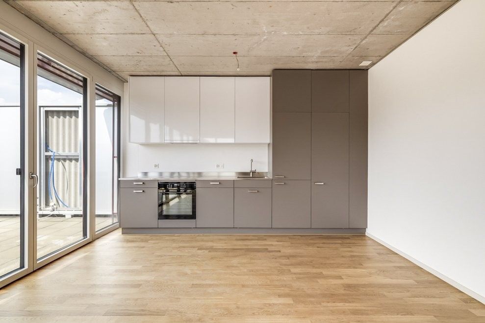 Moderne 3.5-Zimmer-Neubauwohnung zum Wohlfühlen - Wohnzimmer mit offener Küche