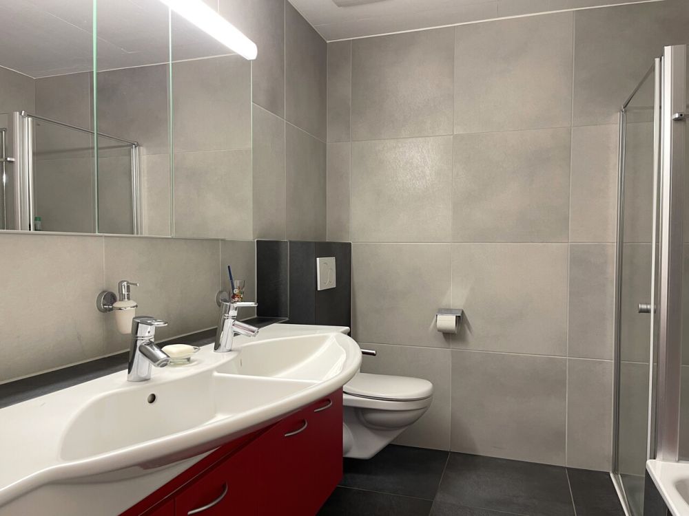 Helle 4½-Zi-Gartenwohnung mit Carport und Garten - Badezimmer