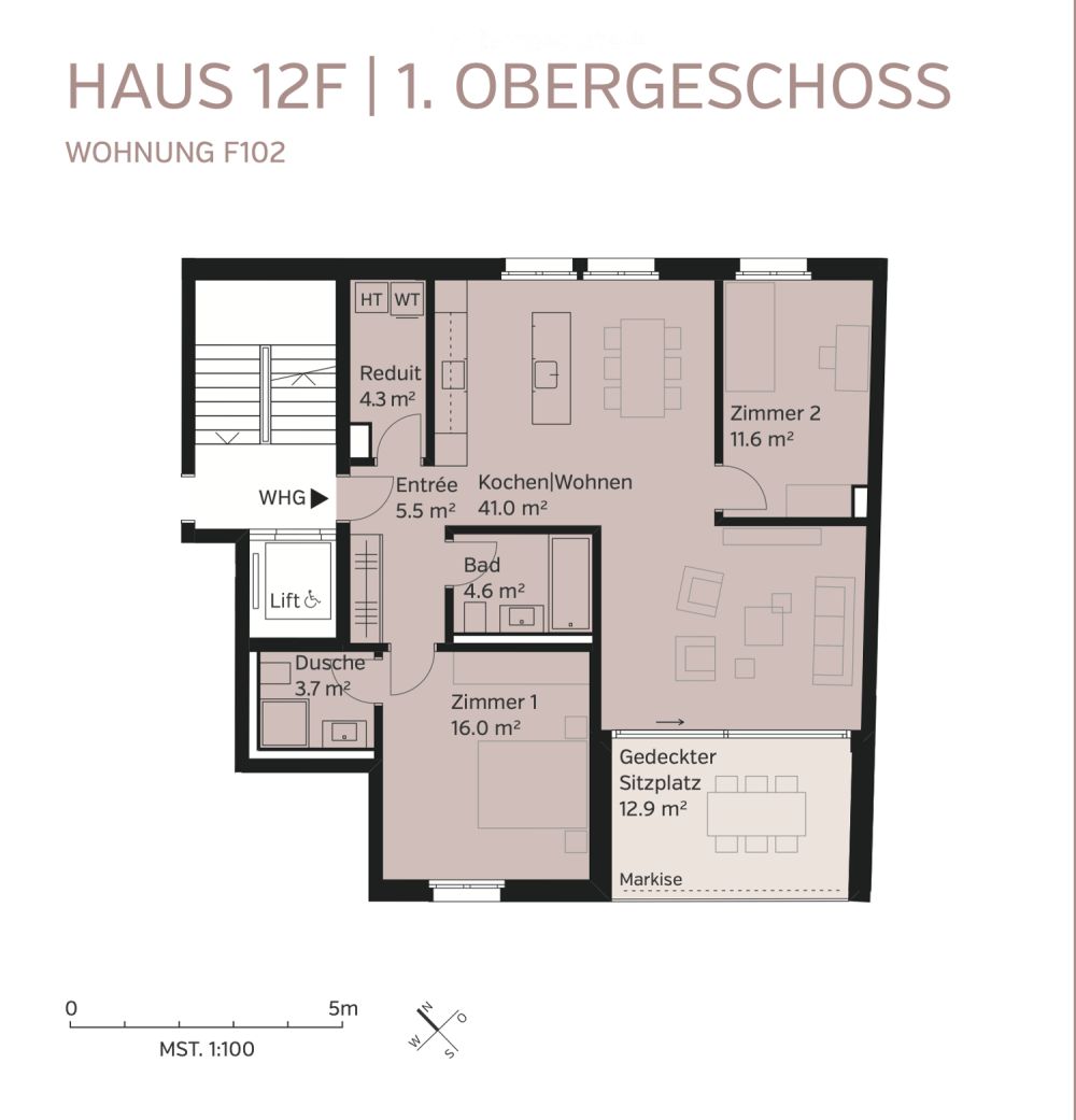 Moderne 3.5-Zimmer-Neubauwohnung mit Balkon in Birr - Bild 1