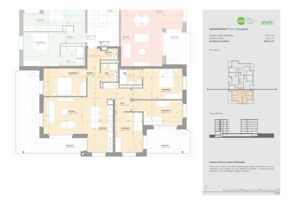Appartements neufs de standing  5.5 pièces - Plan F-11