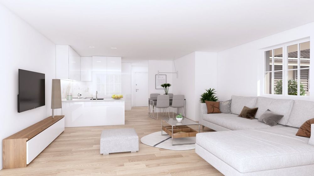 3.5 Zimmerwohnungim EG mit 82m2, Balkon 14 m2 Sitzplatz 12 m2, Richtung Süden - Bild 1