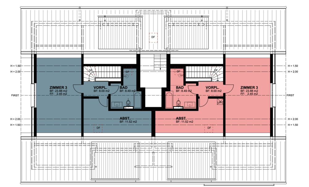 Grosszügiges Wohnen mitten in Berikon – zentral, modern und naturnah! - Grundriss 2.DG