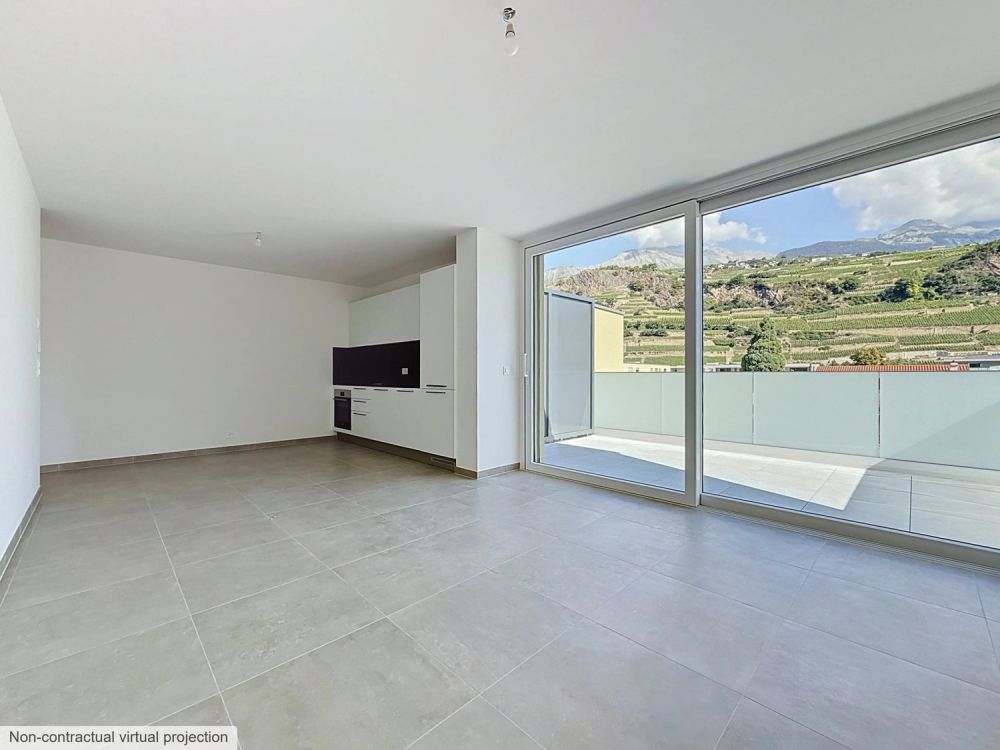 Zu vermieten in Uvrier großes 2.5-Zimmer-Attikapartment mit Terrasse - Bild 3