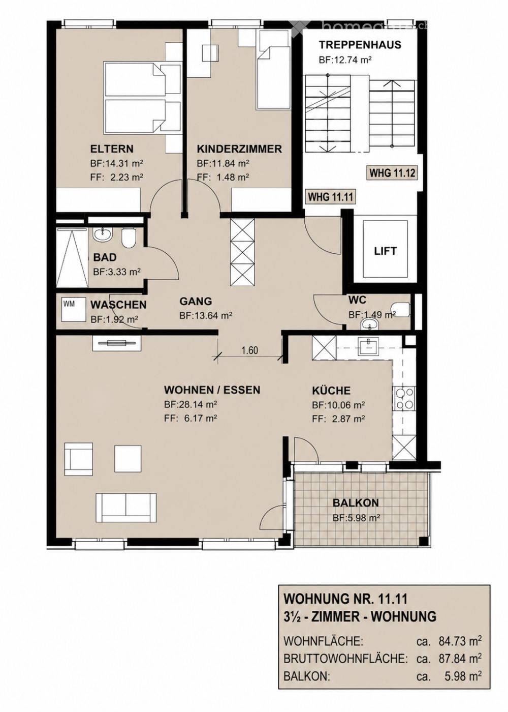 Erstvermietung nach Totalsanierung – moderne 3.5-Zi. Wohnung im 1. OG - Bild 9