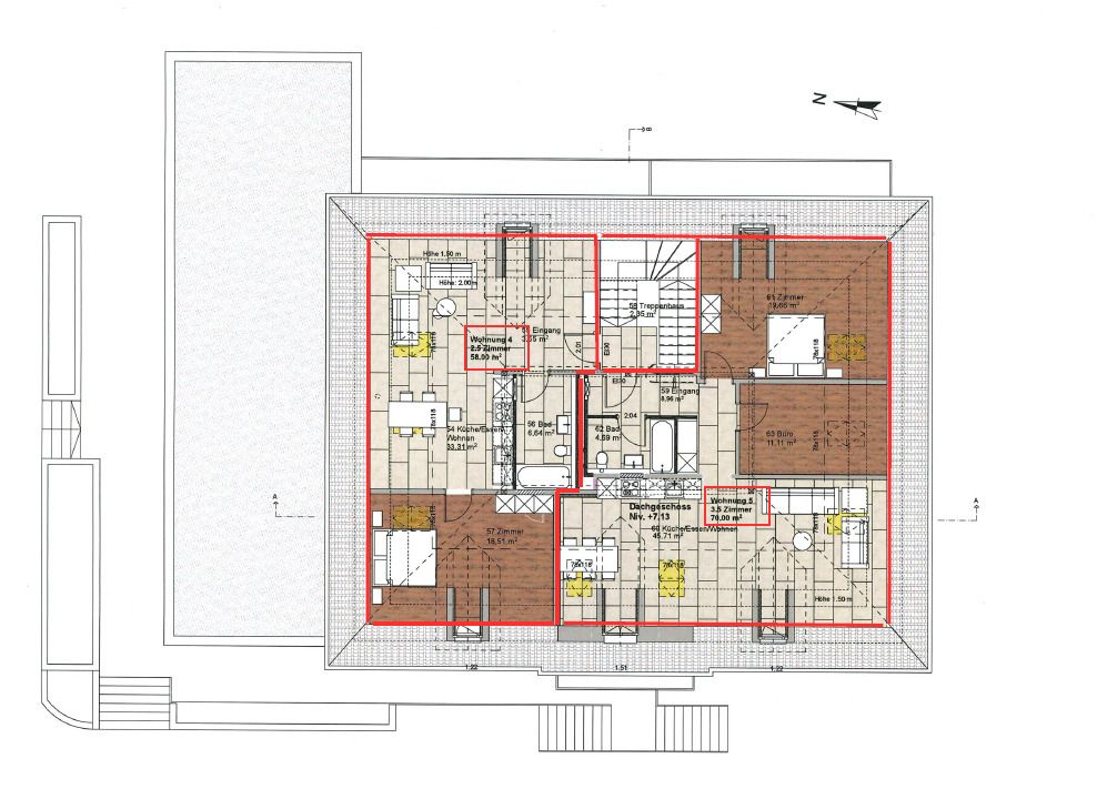 2.5-Zimmerwohnung mit 58 m² ab 01.08.2026 - Grundrisse / Plan d'étage