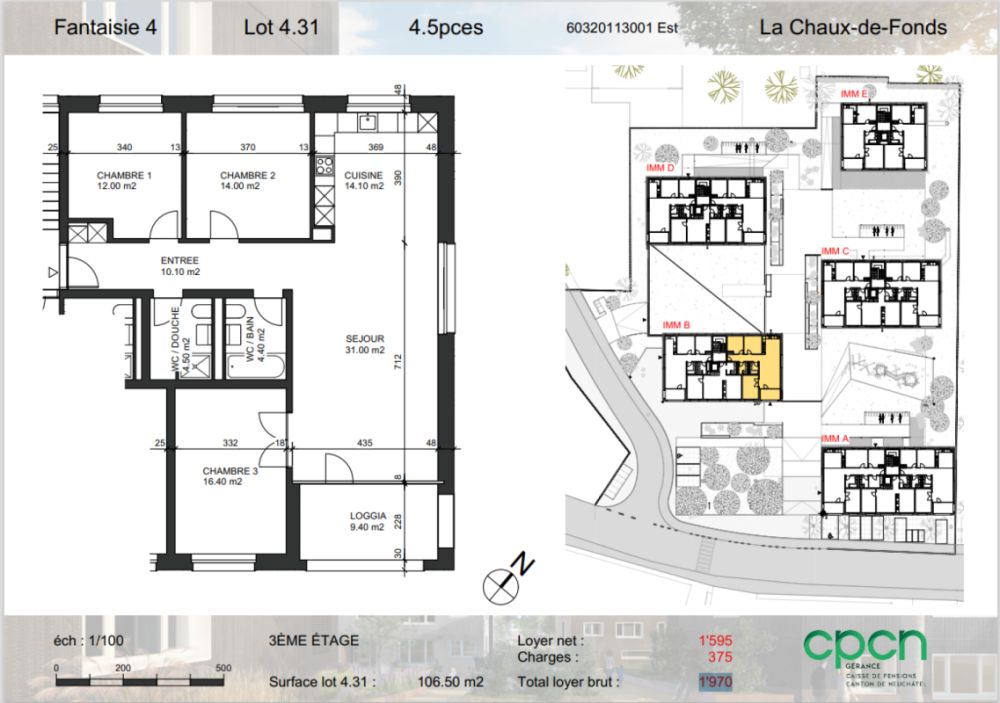 Très bel appartement de 4.5 pièces avec balcon-loggia - Bild 11
