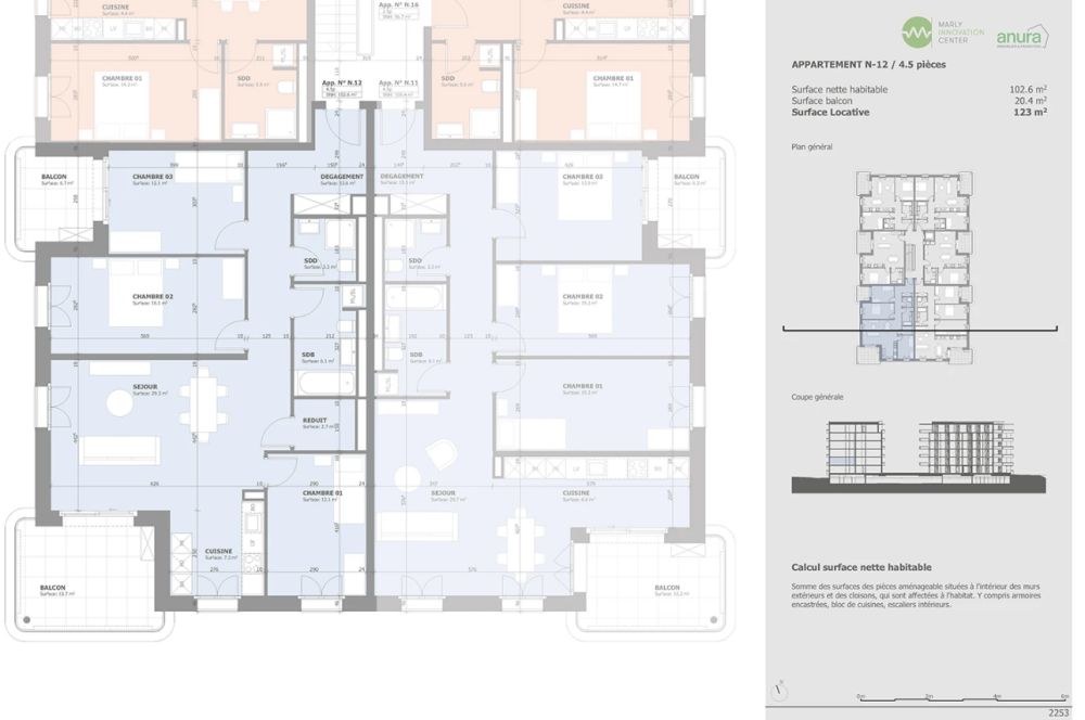 Superbe appartement neuf de 4.5 pièces - Plan