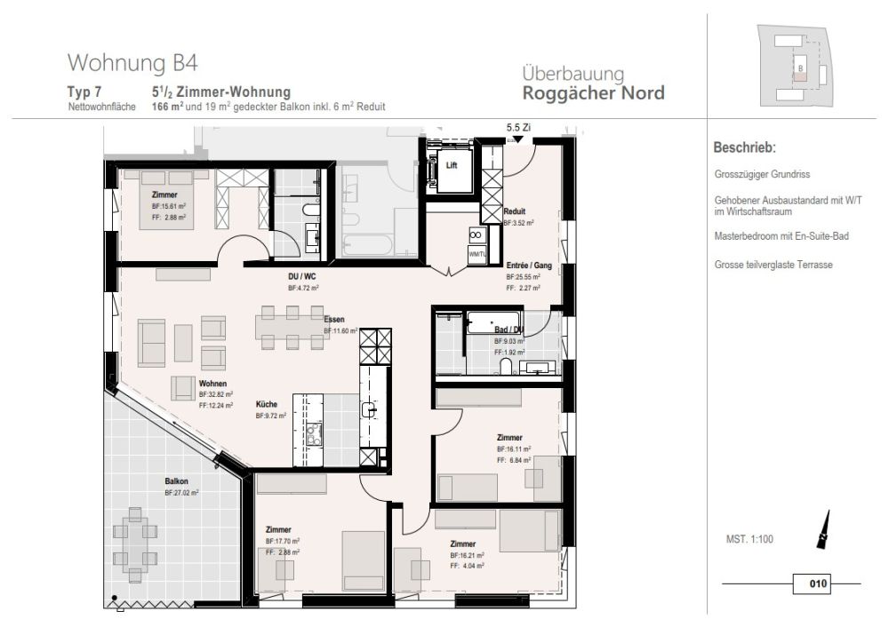 Erstbezug 5.5 Zimmer-Wohnung in neuer Überbauung Roggächer Nord - Bild 3