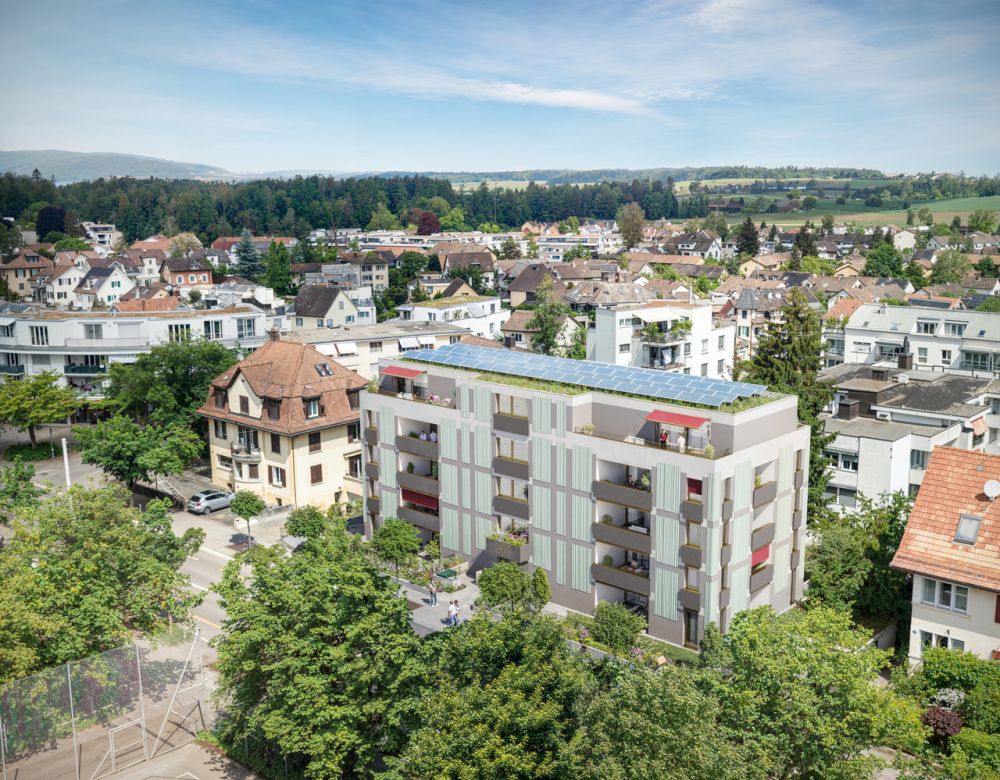 Hochwertige 3.5 Zimmerwohnung mit zwei Badezimmer und zwei Loggien - Aussenansicht Südost