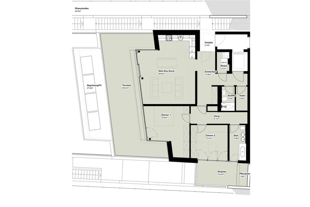 Erstvermietung - Exklusive 3.5 Zimmer-Geschosswohnung mit Aussicht  -  W2 - Bild 2