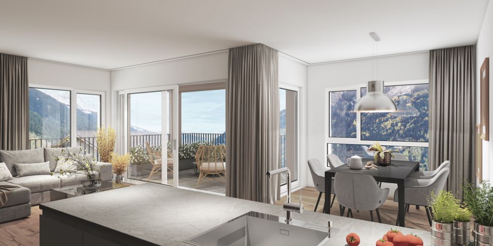 3.5 Zimmer-Neubauwohnung mit atemberaubender Aussicht - Innenansicht