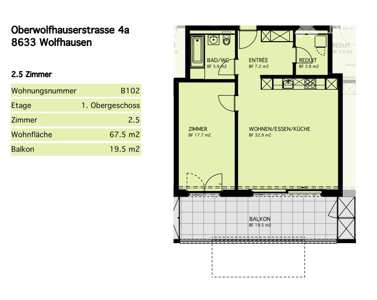 Moderne 2.5-Zimmer-Neubau-Wohnung in ruhiger Lage Wolfhausen - Bild 7