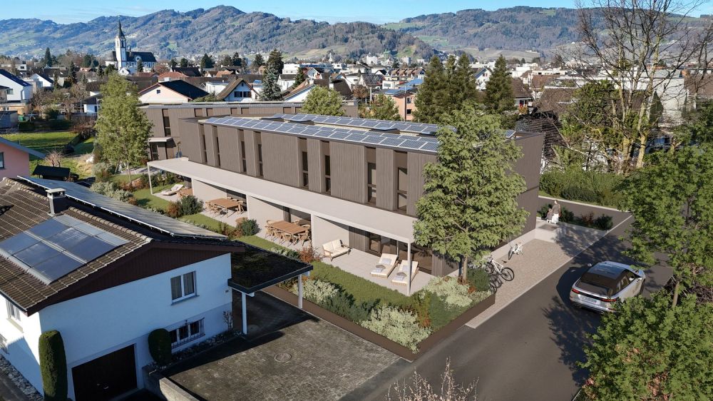 RESERVIERT: Grosszügiges 4.5-Zimmer Reiheneckhaus mit privatem Garten - Aussenansicht