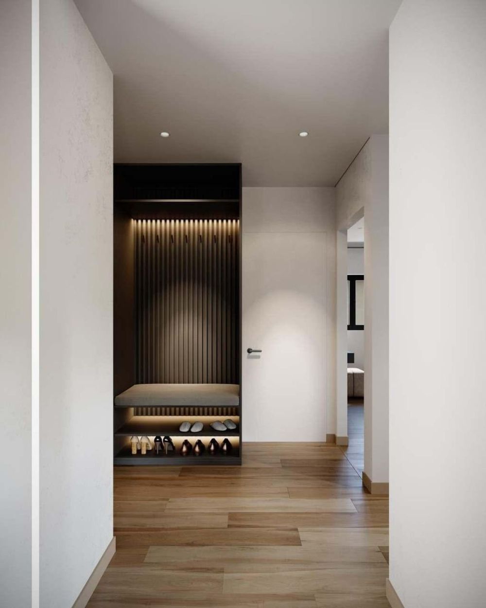 À louer - Appartement neuf Minergie 2.5 pièces avec grand balcon et parking intérieur à Aproz (Résidence The Cube) - Hall d'entrée