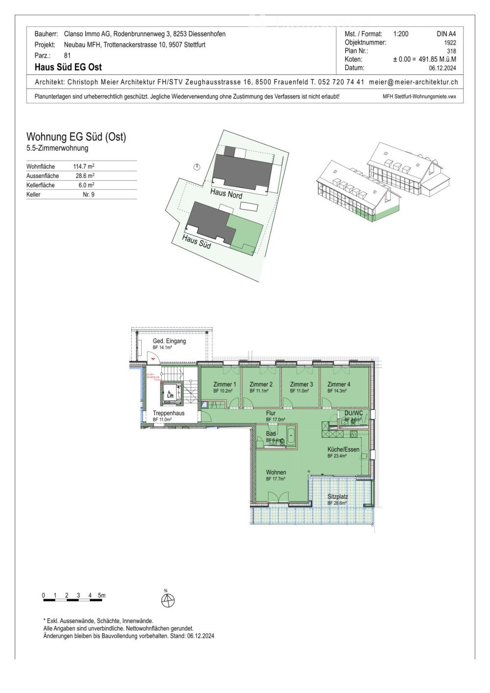 Erstvermietung – Wohnen am Sonnenberg: Moderne 5.5-Zimmer-Wohnung mit grosser Aussenfläche - Bild 13