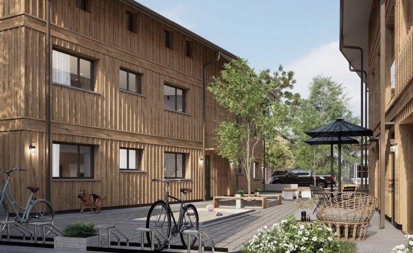 Hochwertige Dach-Wohnung im Herzen von Koppigen - Zur Miete! - Innenhof