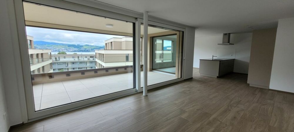 Moderne 4.5 Zimmerwohnung mit Ausblick (Erstbezug Juli 2024) - Wohnzimmer