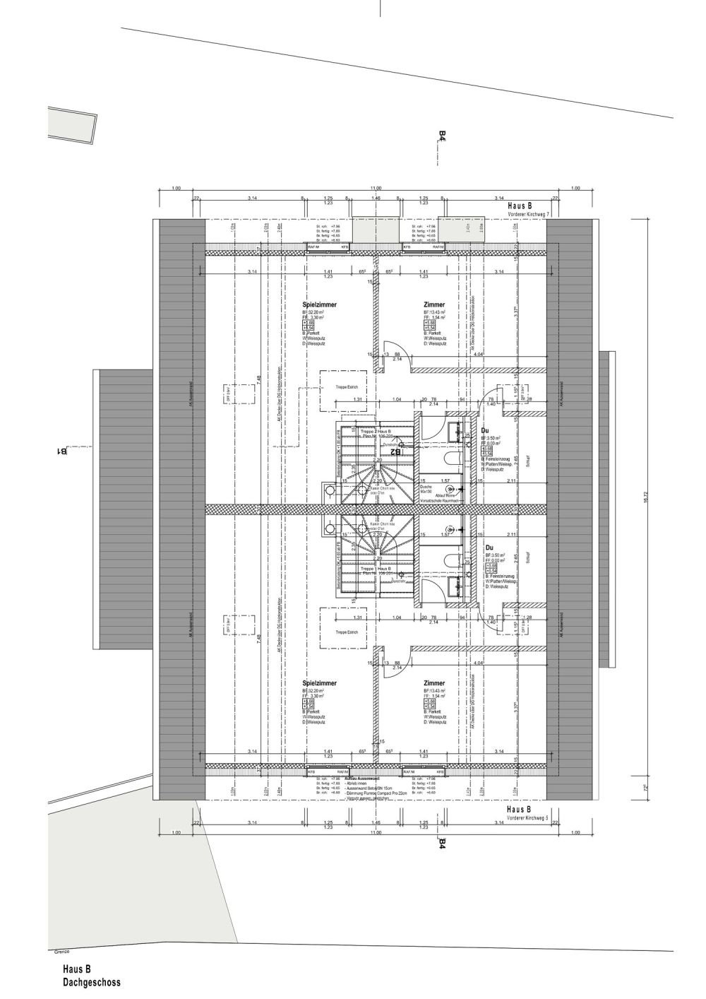 Modernes Reihenhaus in Hüntwangen – Neubau mit Terrasse und Garage - Grundriss DG