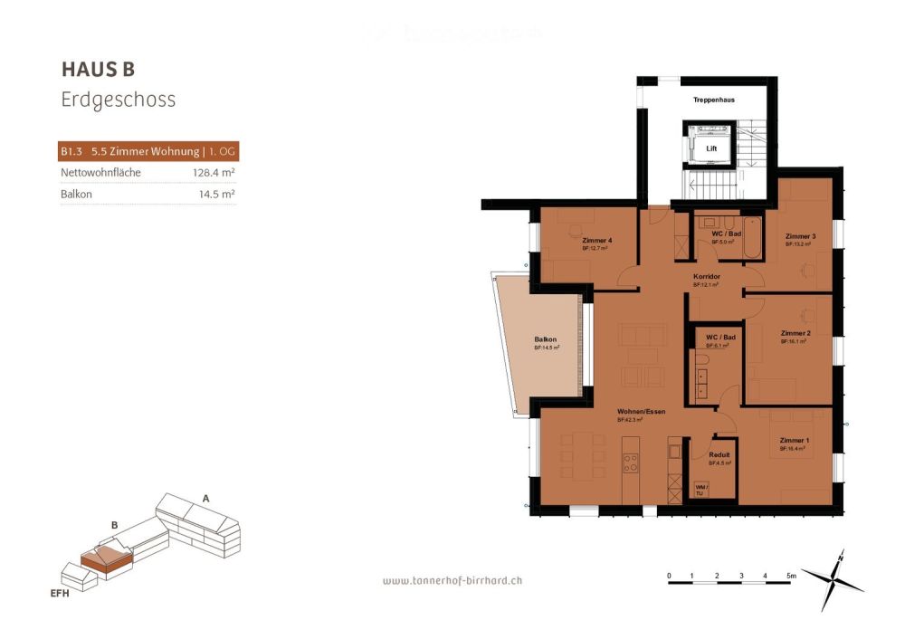 Moderne 5.5 Zimmer Naubau Wohnung in Birrhard AG - Bild 12
