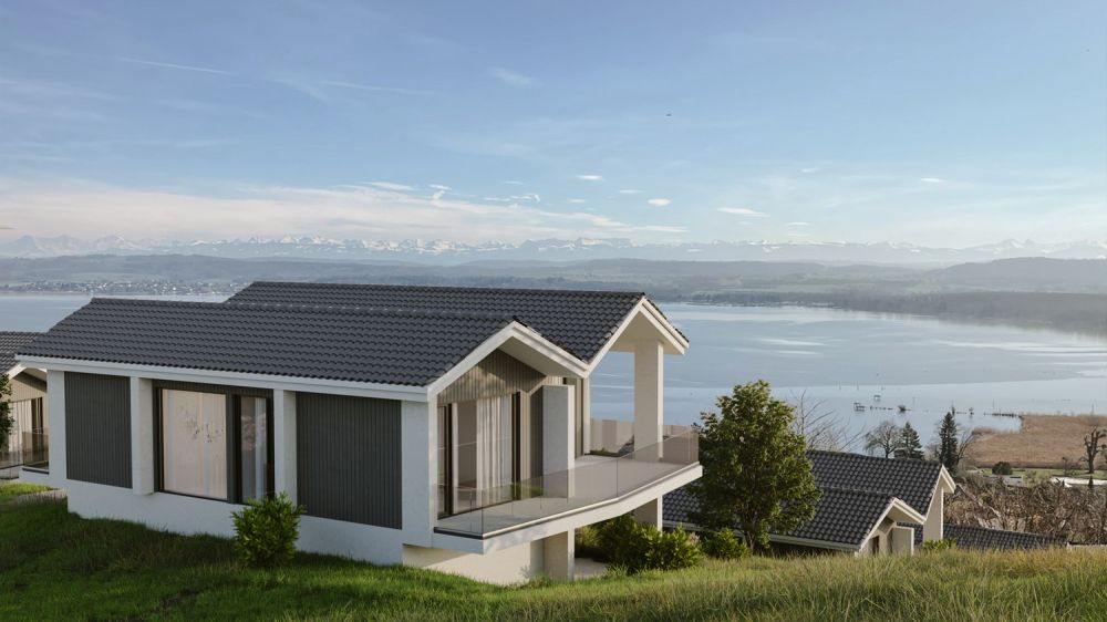 Neuf à Vallamand  Panorama sur le lac habiter dans les vignes - Bild 4