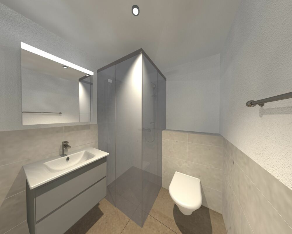 Wohnen im Gruebi - Dachgeschoss Badezimmer mit Dusche