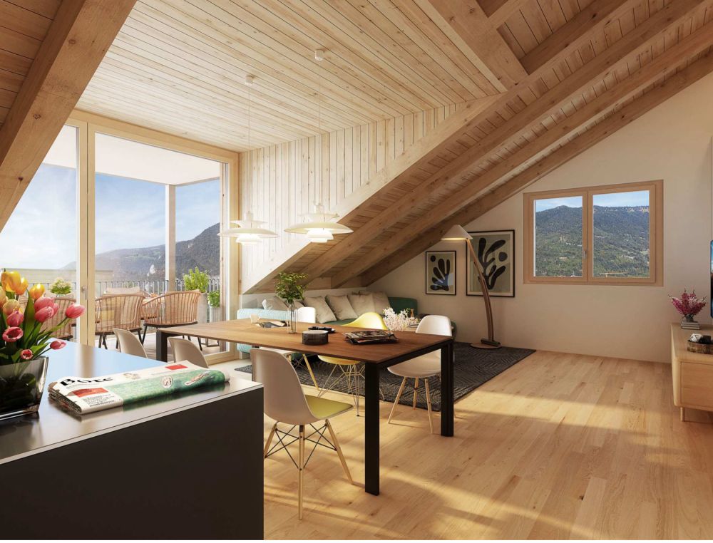 Erstbezug: Moderne 3.5-Zimmer-Dachwohnung im Minergie-P-Neubau - Bild 1