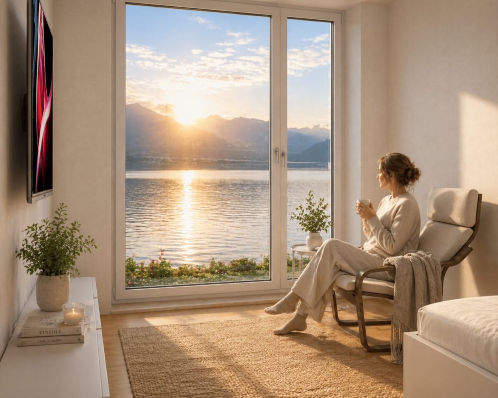 Erstvermietung - Exklusive 4.5-Zimmerwohnung am See in Buochs - Visualisierung Schlafzimmer