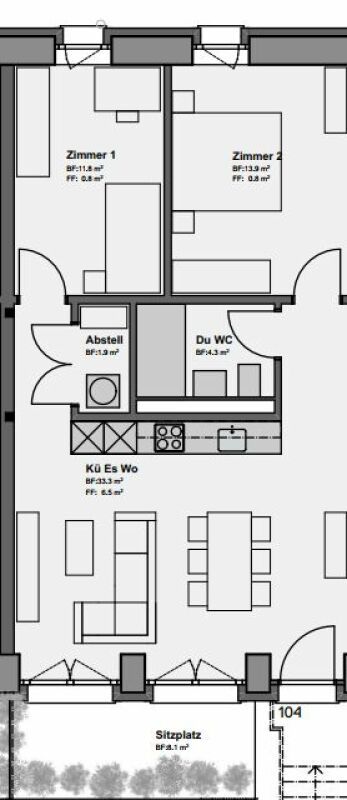 Moderne 3.5 Zimmer-Wohnung - Bild 8