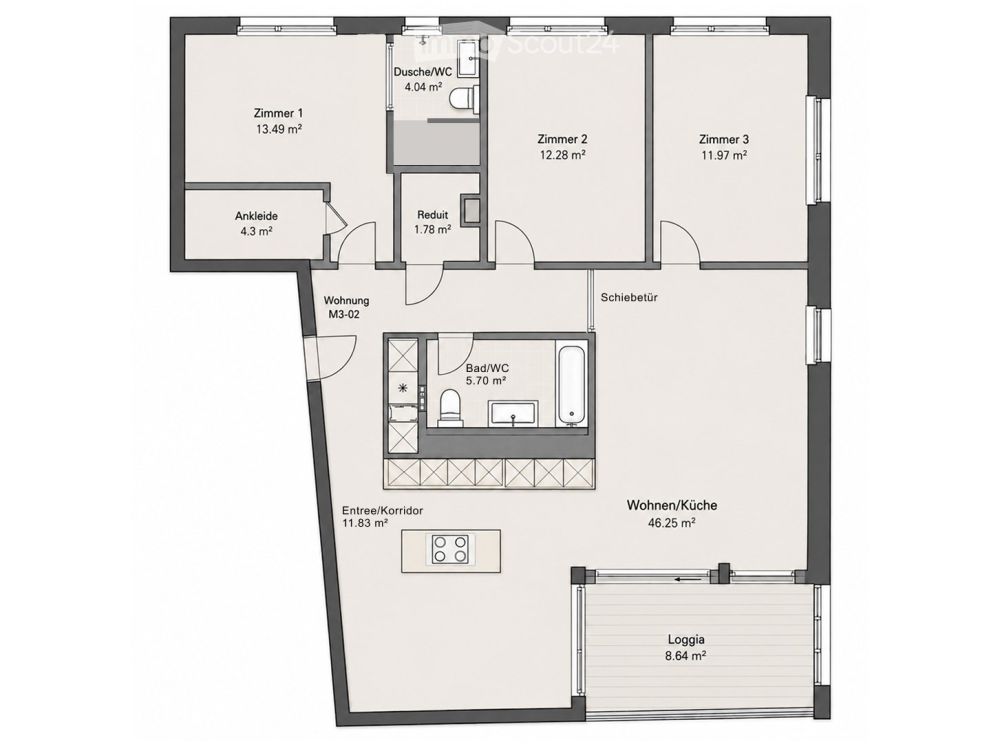 Erstbezug: Hochwertige 4.5-Zimmer-Neubauwohnung "im Herzen" mit grosszügiger Loggia in Uetendorf - Bild 8