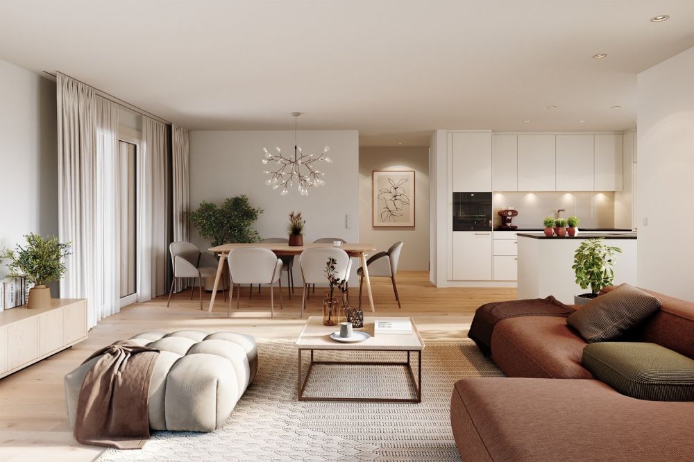 Erstvermietung - 3.5-Zimmer mit grossflächigem Garten - Wohnzimmer