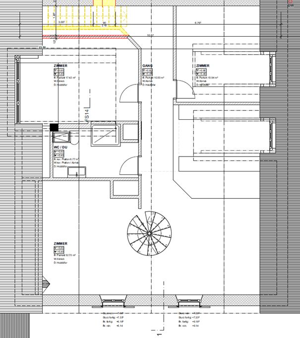 Erstvermietung moderne 3.5-Zimmer-Maisonette-Wohnung in Bachs - Grundrissplan Whg 301