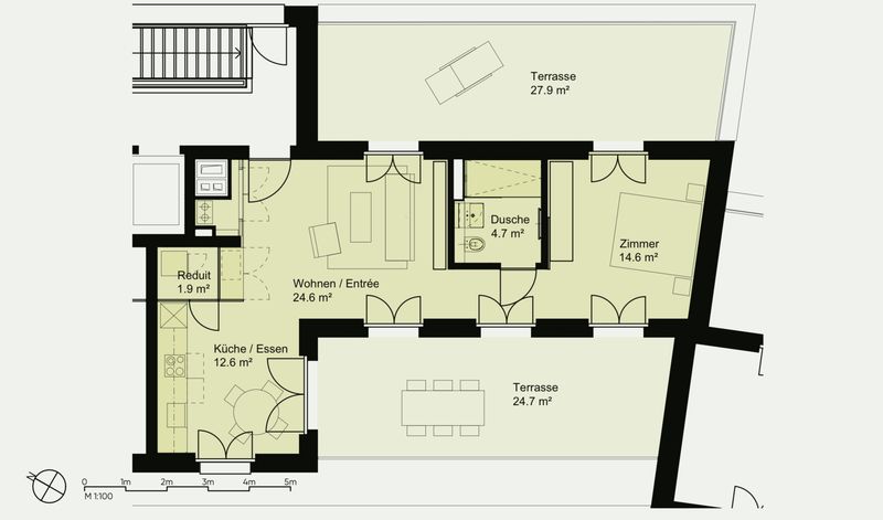 2½ ZIMMER-ATTIKAWOHNUNG IN WÄDENSWIL (ZH), MÖBLIERT, TEMPORÄR - Bild 10