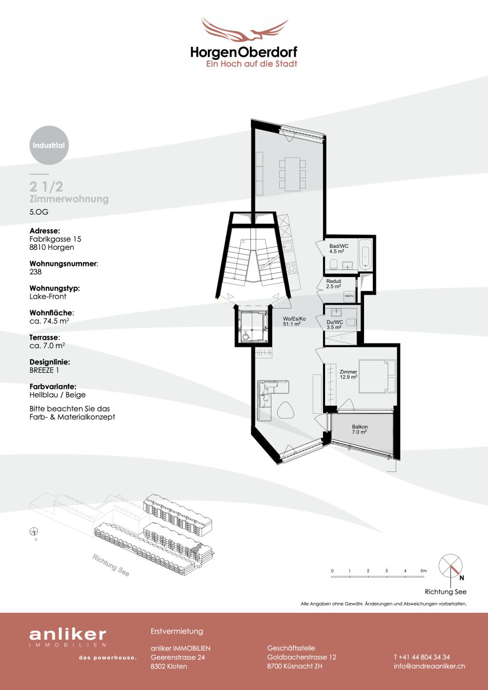 Möblierte 2.5-Zimmer-Wohnung in Horgen Oberdorf – Untermiete für ca. 2 Jahre - Bild 5