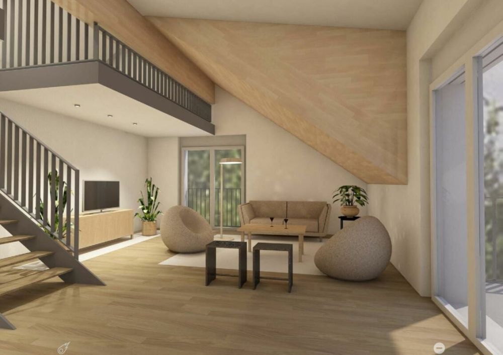 4.5-Zimmerwohnungen im Dachgeschoss mit zusätzlicher Galerie - Dachgeschoss Wohnzimmer