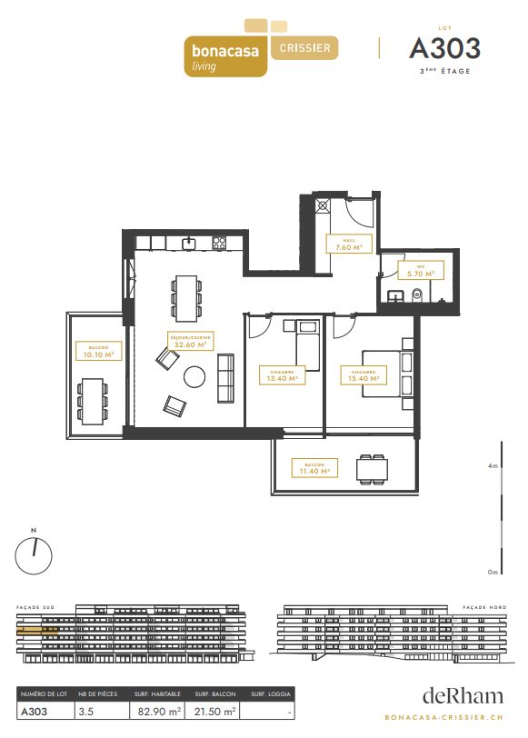 3.5 pièces neuf avec loggia et balcon - A303 - Bild 12