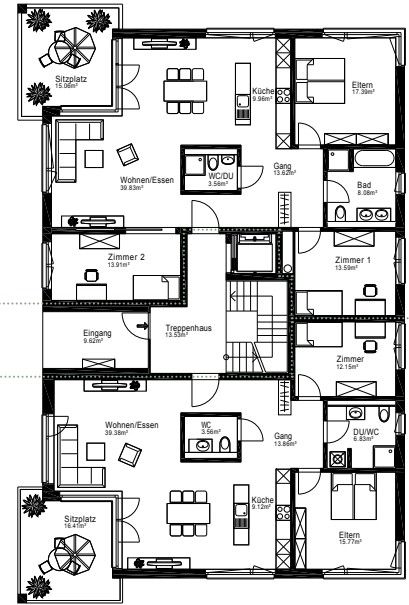 Wohnglück auf 100 m2 - Grundriss