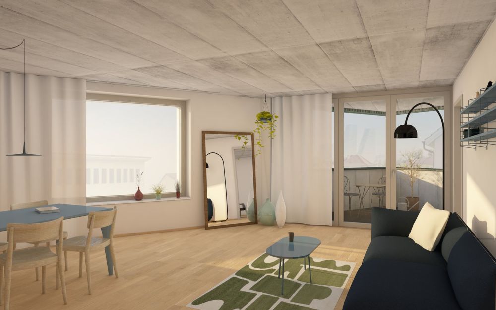 Urbane Neubau-Wohnungen mit grossem Balkon (20m2) an zentraler Lage - Bild 1