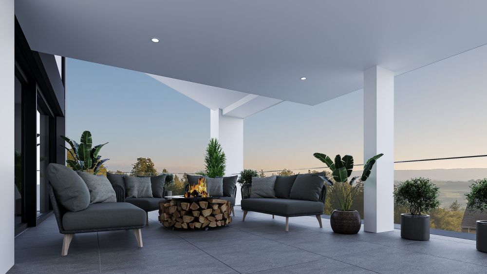 Moderne Doppelhaushälften im Erstbezug - stilvolles Wohnen in Unterlunkhofen - Terrasse
