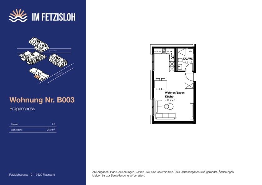 Charmante 1.5 Zimmer Neubauwohnung - Bild 6