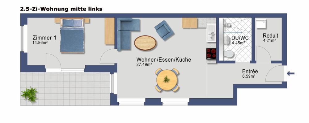 2.5 Zimmer Wohnung in Neuenhof - Bild 8