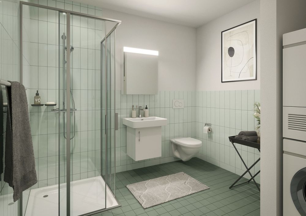 2.5-Zi. Wohnungen im Neubau "Perronimo" in Wil - Beispiel Nasszelle