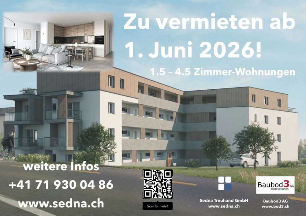 Moderne 1.5-Zimmer-Neubauwohnung in Bettwiesen – sofort verfügbar! - Bild 1