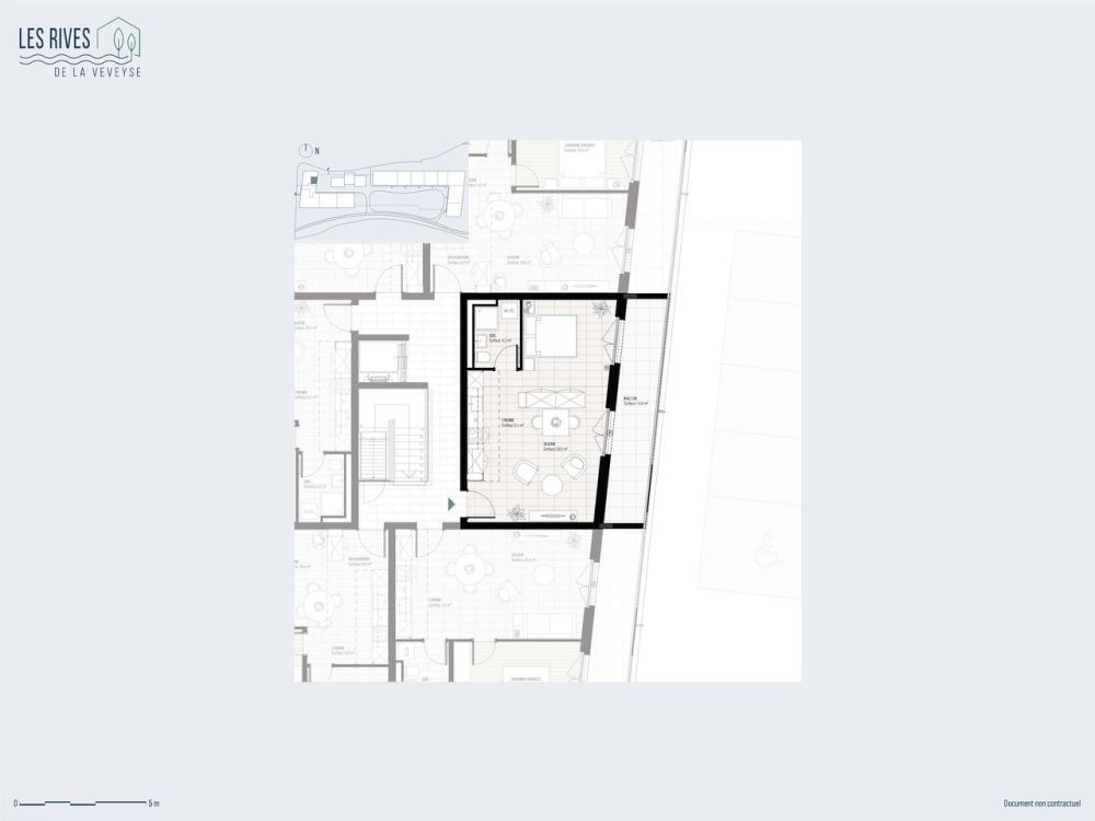 Studio neuf avec balcon - 3e étage - Les Rives de la Veveyse - Bild 2