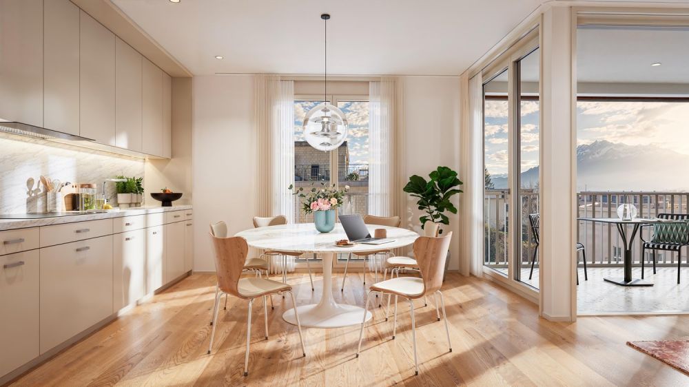 Ihr neues Zuhause im begehrten Wesemlin-Quartier - Küche/Essen (3½-ZWG)