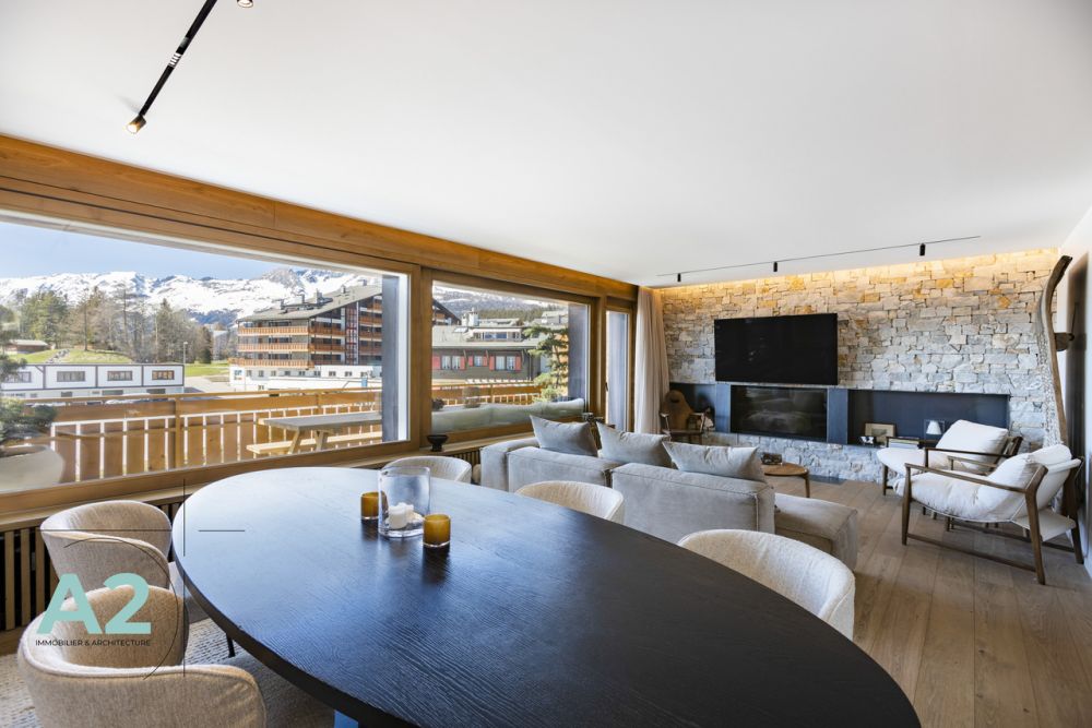 Appartement von Ausnahme im Zentrum von Crans-Montana, Panoramablick - Salle à manger / Séjour